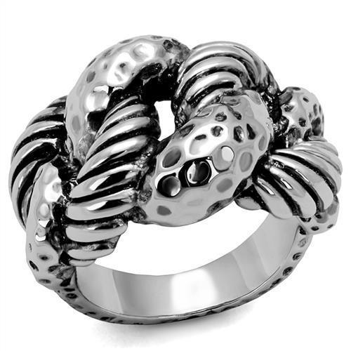 JCE1310 Rhodium Brass Ring with Epoxy  in Jet