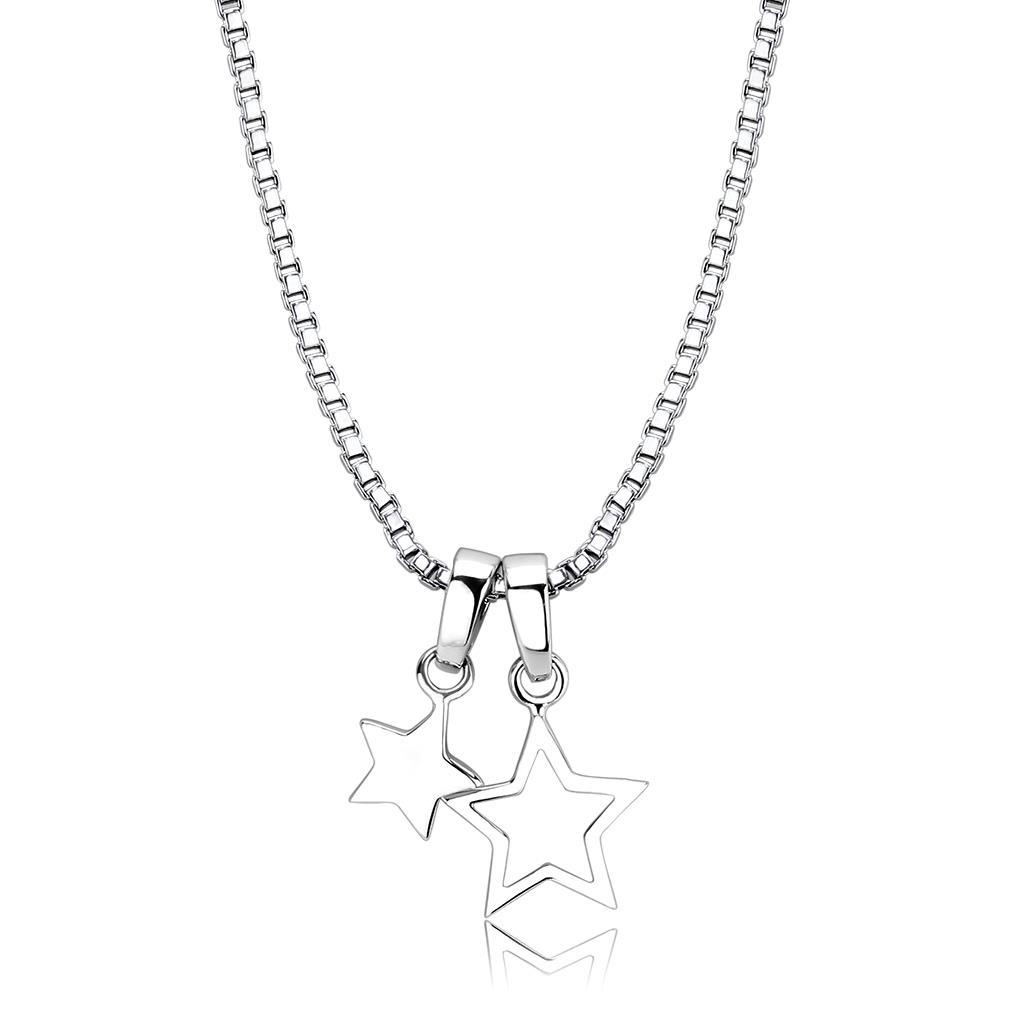 JCE4701 IP rhodium (PVD) Brass Chain Pendant with No Stone